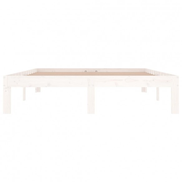 Cadre de lit Blanc Bois massif 135x190 cm Double