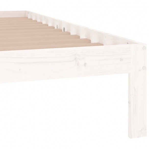 Cadre de lit Blanc Bois massif 135x190 cm Double