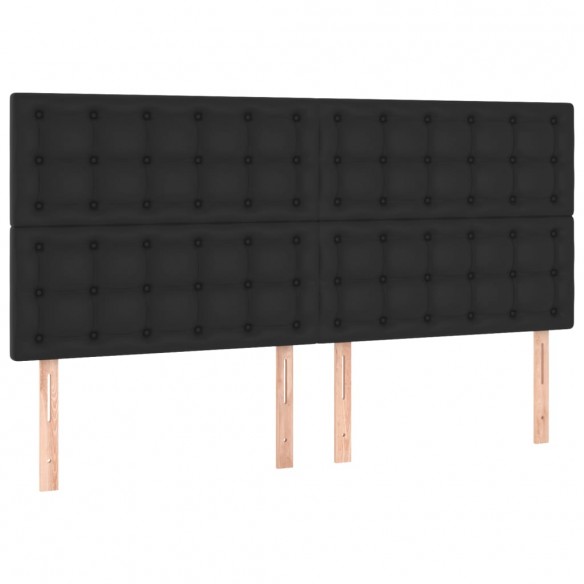 Cadre de lit avec matelas Noir 200x200 cm Similicuir