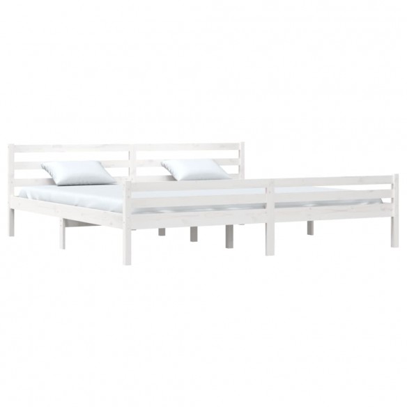 Cadre de lit Blanc Bois massif 180x200 cm Super King