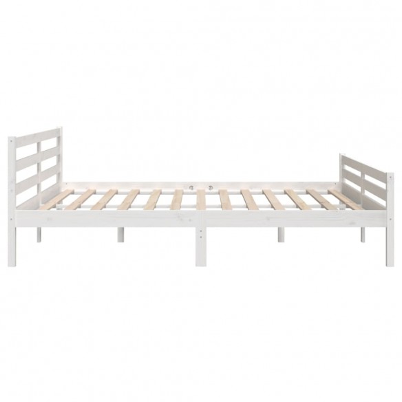 Cadre de lit Blanc Bois massif 180x200 cm Super King