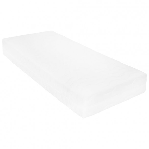 Lit de repos avec matelas 90x200 cm Blanc Bois de pin massif