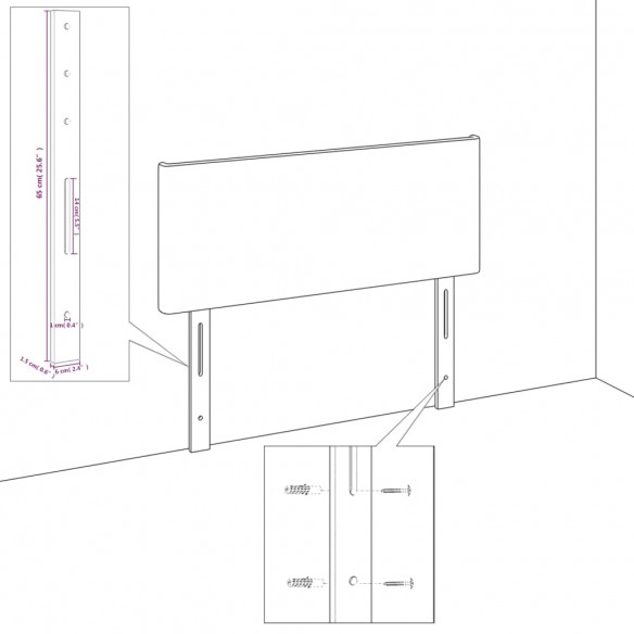 Têtes de lit 2 pcs Crème 90x5x78/88 cm Similicuir