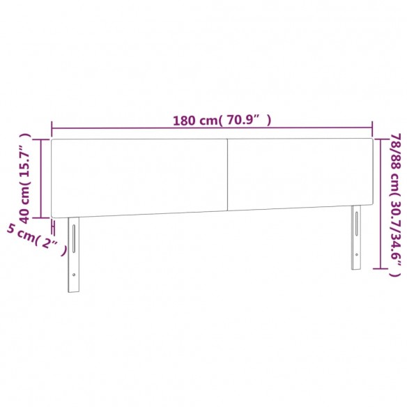 Têtes de lit 2 pcs Crème 90x5x78/88 cm Similicuir