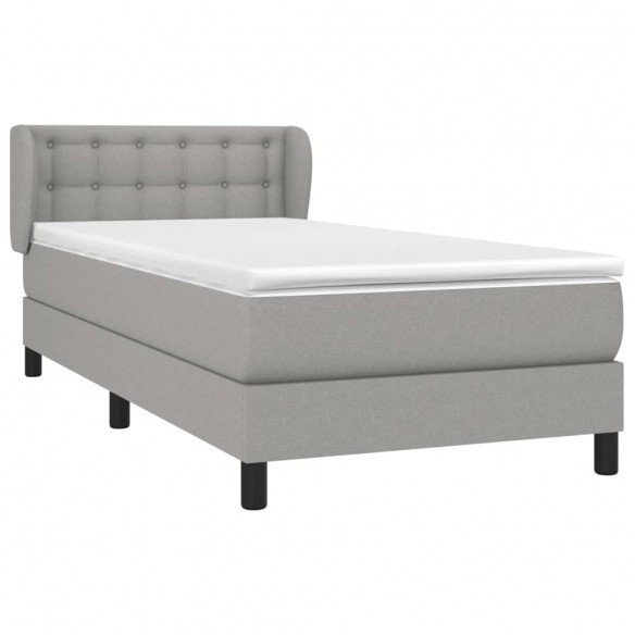 Sommier à lattes de lit avec matelas Gris clair 80x200 cm Tissu