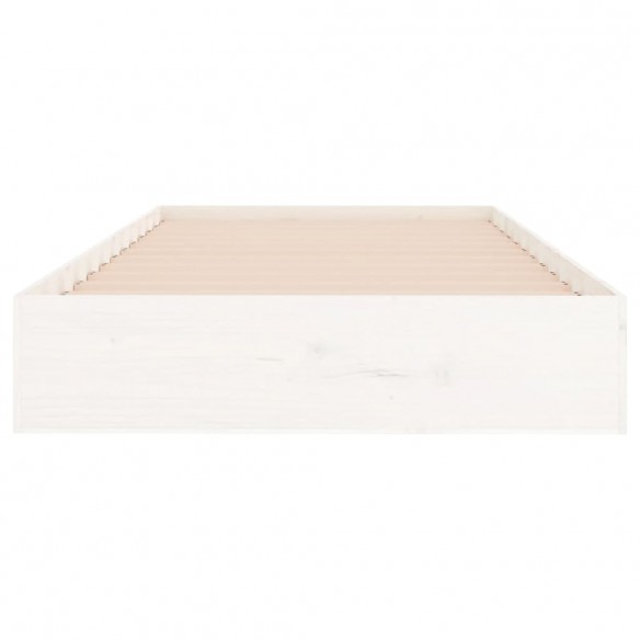 Cadre de lit blanc bois massif 100x200 cm