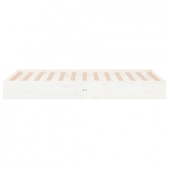 Cadre de lit blanc bois massif 100x200 cm