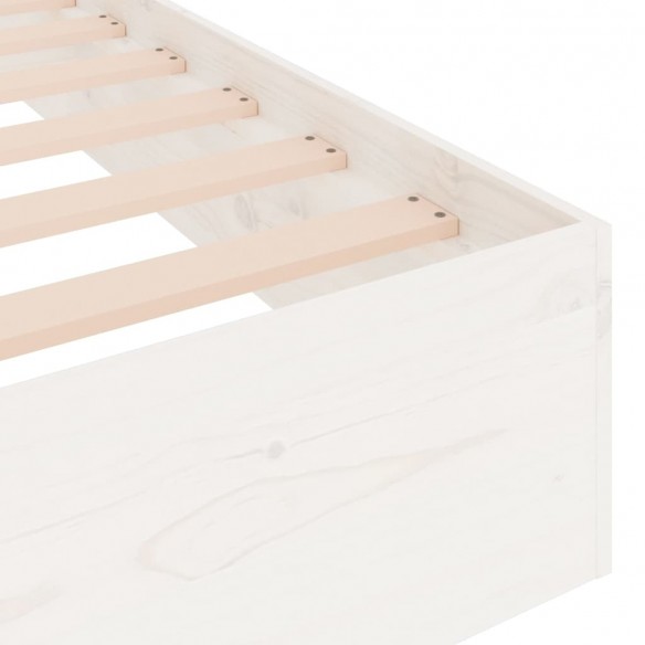 Cadre de lit blanc bois massif 100x200 cm