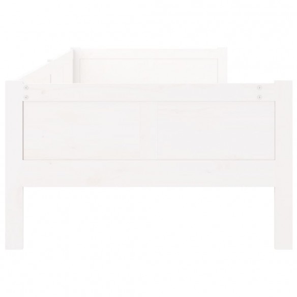 Lit de jour blanc bois de pin massif 90x200 cm