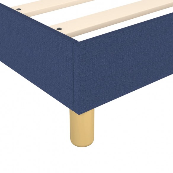 Cadre de lit avec matelas Bleu 100x200 cm Tissu