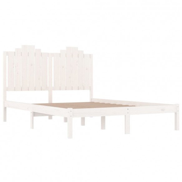 Cadre de lit Blanc Bois de pin massif 120x200 cm