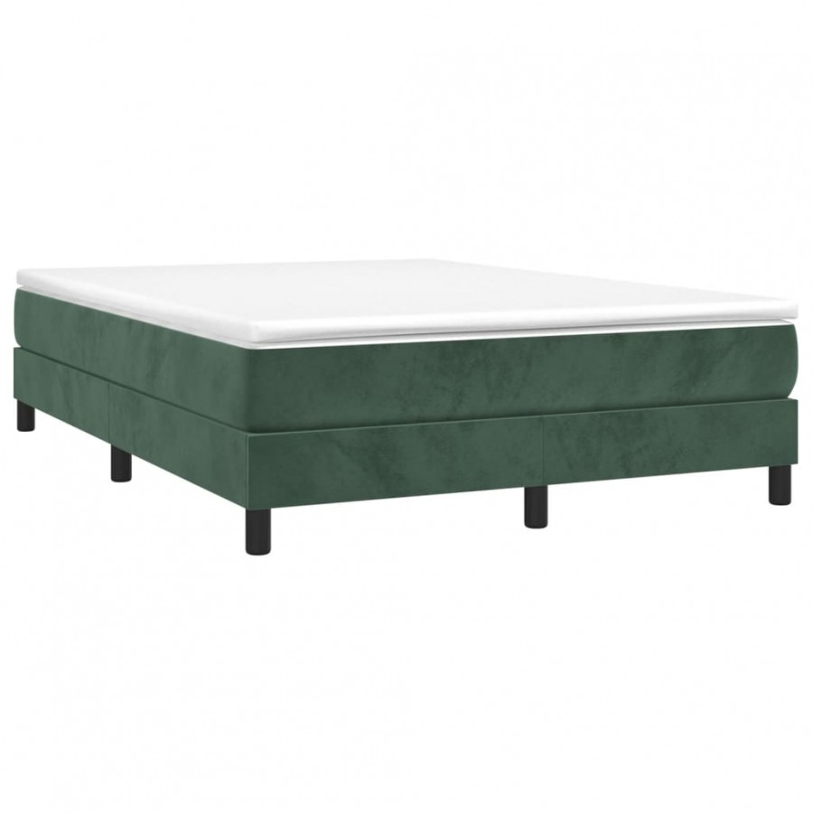 Lit Vert foncé 140x200 cm Velours Lit Vert foncé 140x200 cm Velours