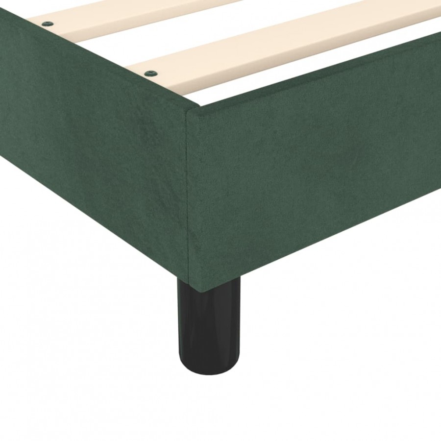 Lit Vert foncé 140x200 cm Velours Lit Vert foncé 140x200 cm Velours