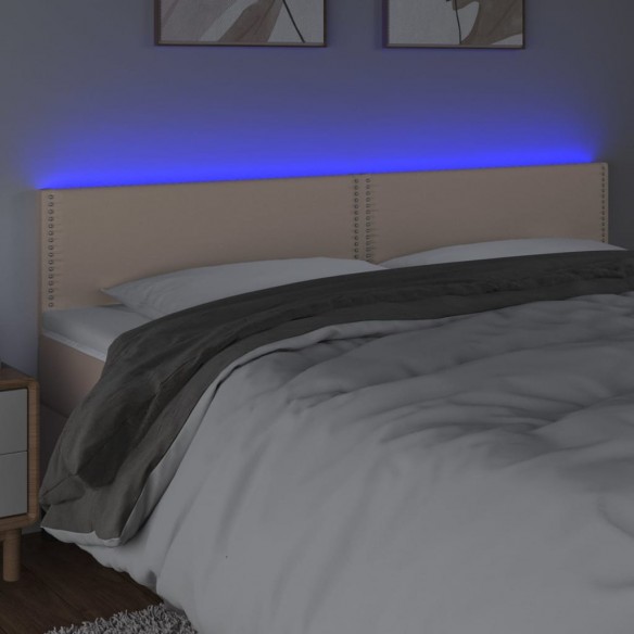 Tête de lit à LED Cappuccino 200x5x78/88 cm Similicuir