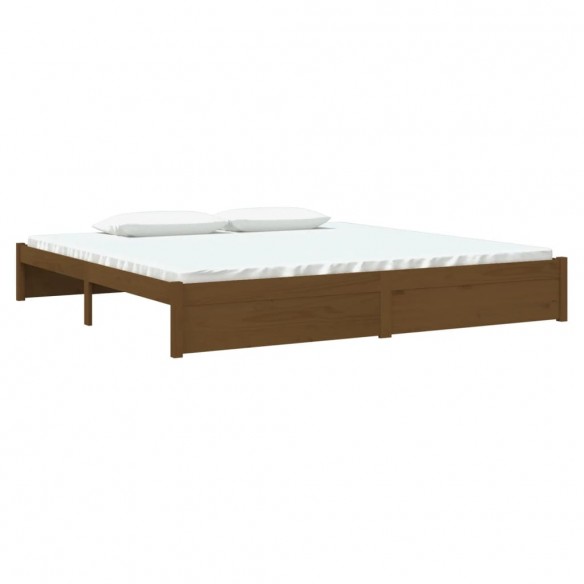 Cadre de lit Marron miel Bois massif 200x200 cm