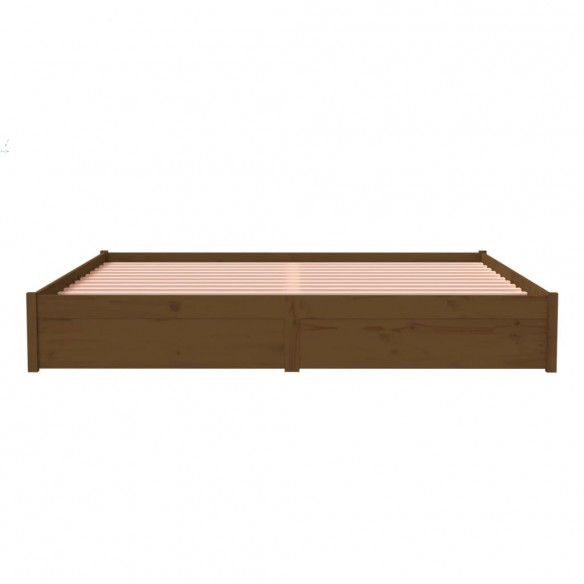 Cadre de lit Marron miel Bois massif 200x200 cm