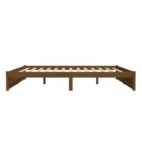 Cadre de lit Marron miel Bois massif 200x200 cm