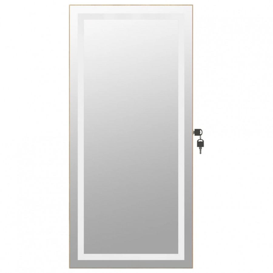 Armoire à bijoux avec miroir et éclairage LED mural