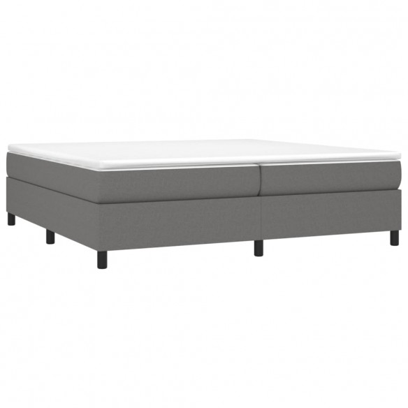 Cadre de lit avec matelas Gris foncé 200x200cm Tissu