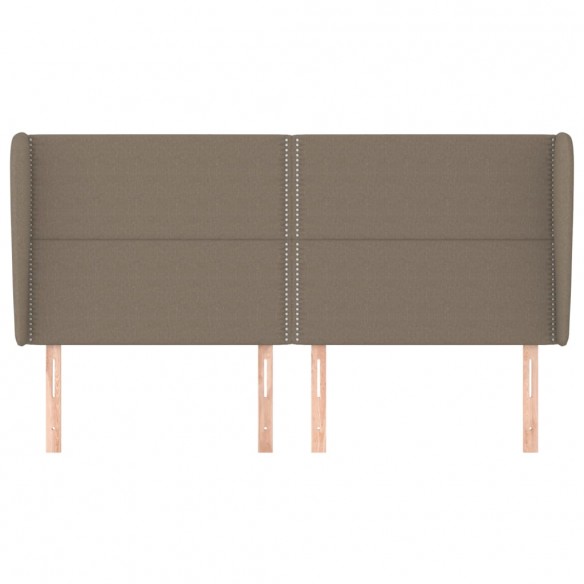 Tête de lit avec oreilles Taupe 203x23x118/128 cm Tissu