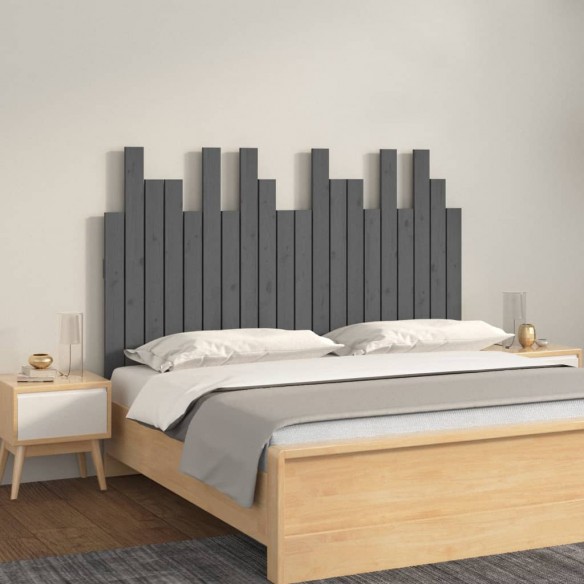 Tête de lit murale Gris 127,5x3x80 cm Bois massif de pin