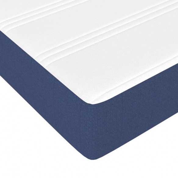 Sommier à lattes de lit avec matelas Bleu 180x200 cm Tissu