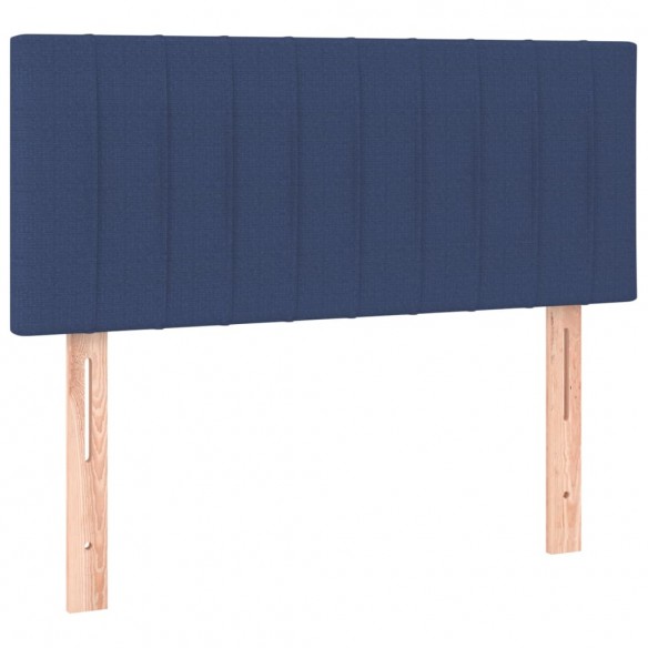 Cadre de lit avec matelas Bleu 90x190 cm Tissu