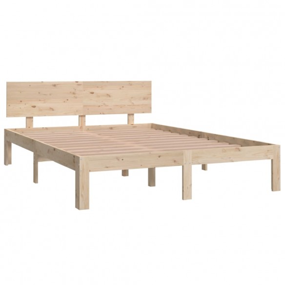 Cadre de lit bois massif 135x190 cm double