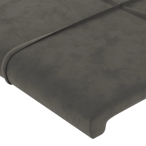 Cadre de lit avec tête de lit Gris foncé 200x200 cm Velours