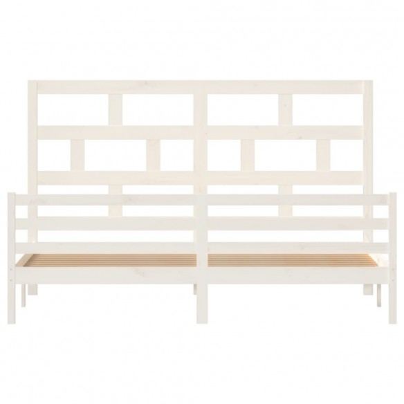 Cadre de lit Blanc Bois de pin massif 200x200 cm