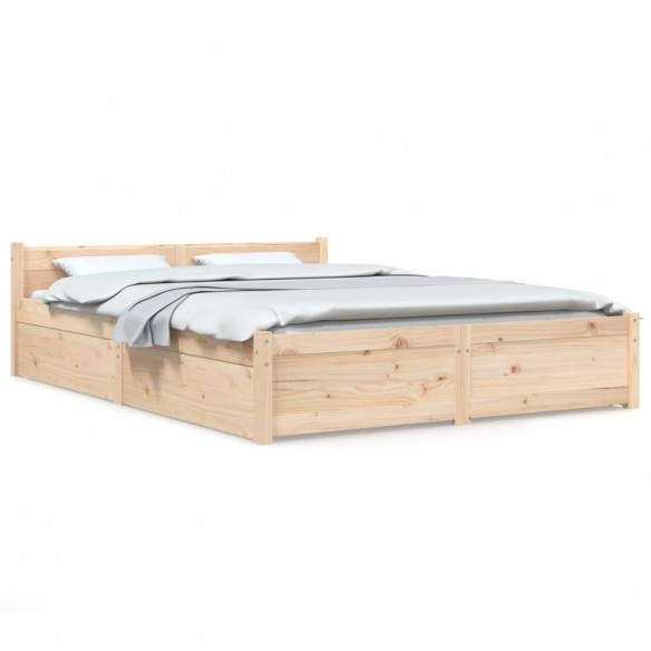 Cadre de lit avec tiroirs 140x190 cm Double