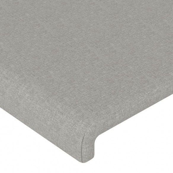 Cadre de lit avec tête de lit Gris clair 200x200 cm Tissu