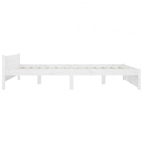 Cadre de lit Blanc Bois massif 140x190 cm