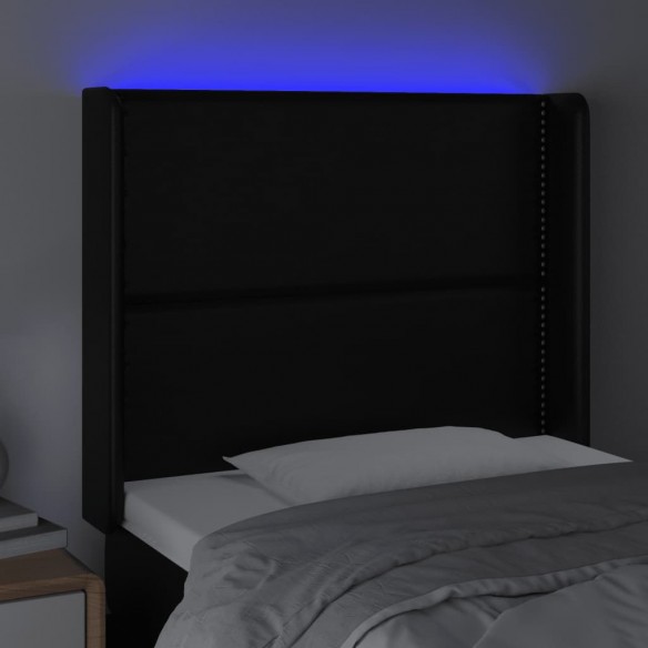 Tête de lit à LED Noir 83x16x118/128 cm Similicuir