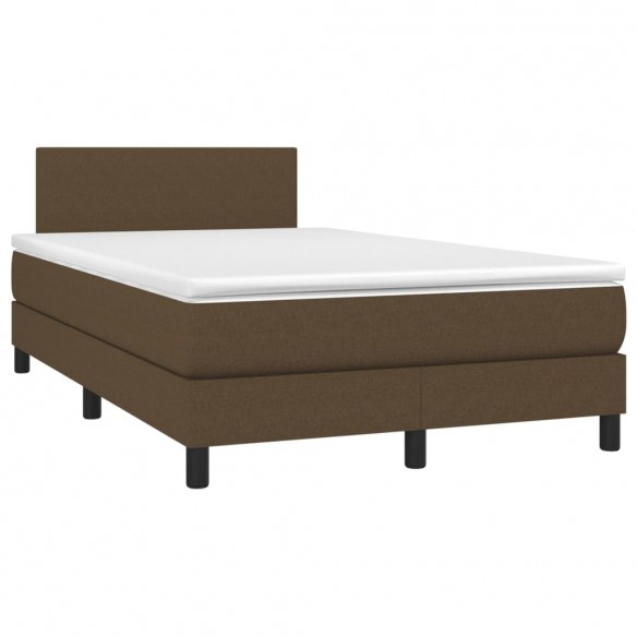 Cadre de lit matelas et LED Marron foncé 120x200 cm