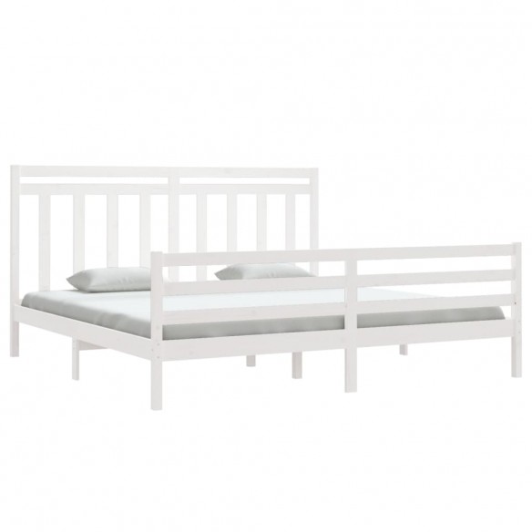 Cadre de lit Blanc Bois massif 200x200 cm