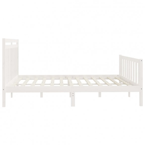 Cadre de lit Blanc Bois de pin massif 200x200 cm