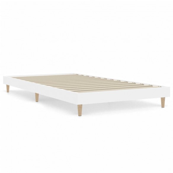 Cadre de lit blanc 90x200 cm bois d'ingénierie