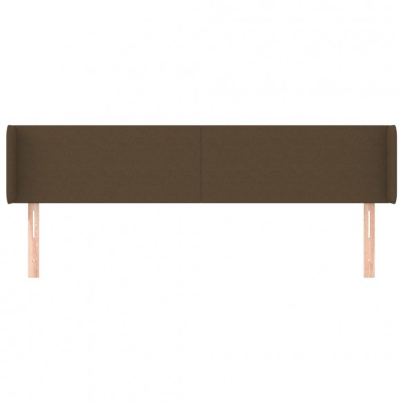 Tête de lit avec oreilles Marron Foncé 163x16x78/88 cm Tissu