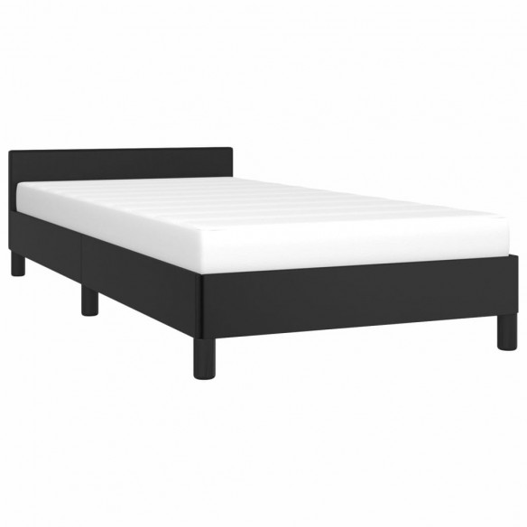Cadre de lit avec tête de lit Noir 90x190 cm Similicuir