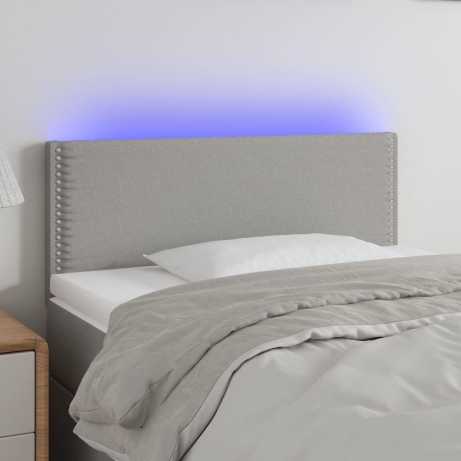 Tête de lit à LED Gris clair 90x5x78/88 cm Tissu