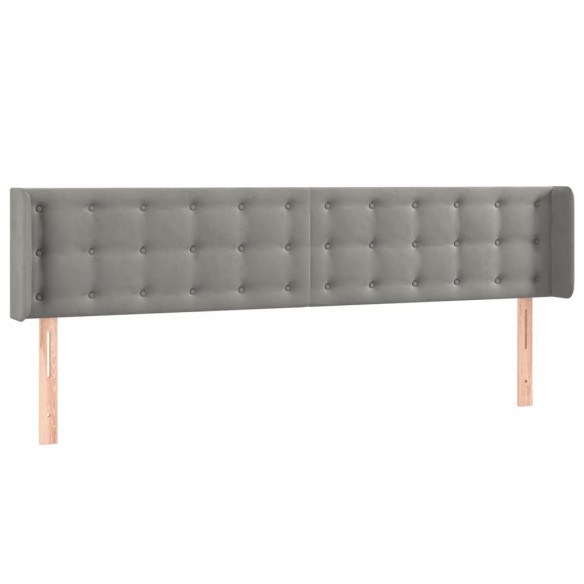 Tête de lit à LED Gris clair 203x16x78/88 cm Velours