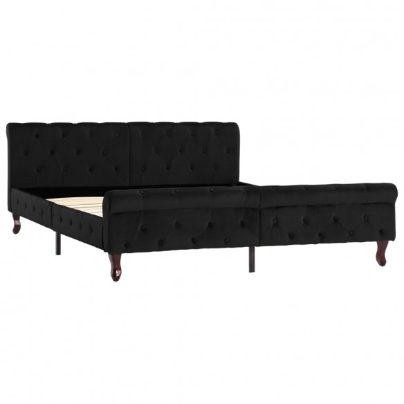 Cadre de lit Noir Velours 160 x 200 cm