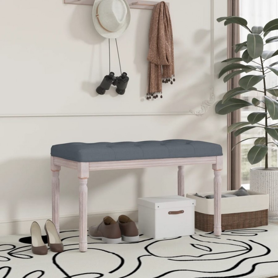 Banc Gris foncé 80x40x49 cm Velours