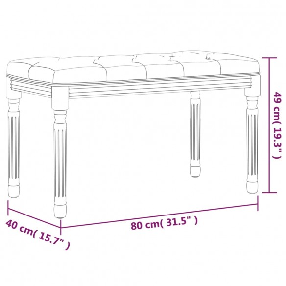 Banc Gris foncé 80x40x49 cm Velours