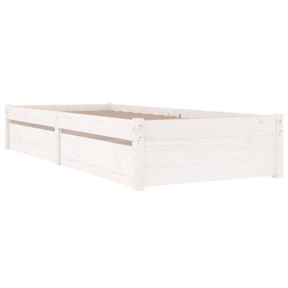 Cadre de lit avec tiroirs Blanc 90x200 cm