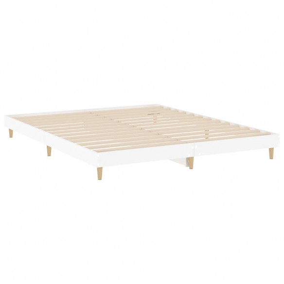 Cadre de lit blanc 160x200 cm bois d'ingénierie