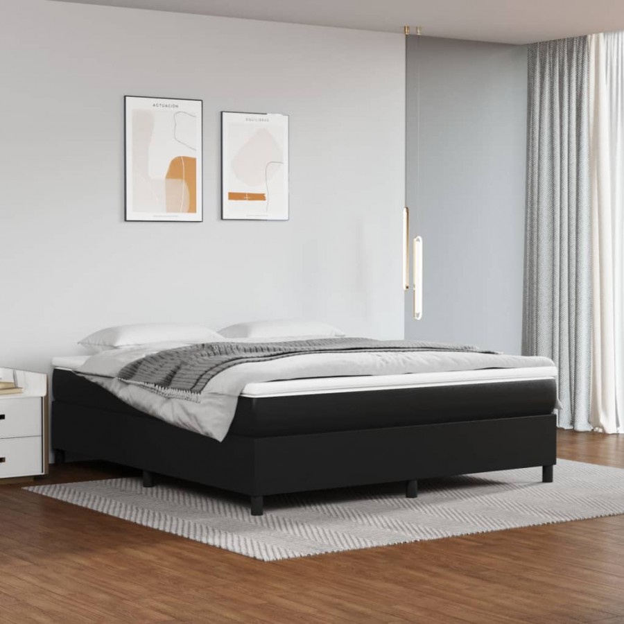 Sommier à lattes de lit avec matelas Noir 160x200 cm