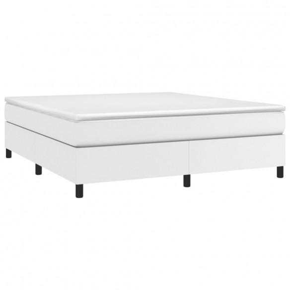 Cadre de lit avec matelas Blanc 180x200cm Similicuir