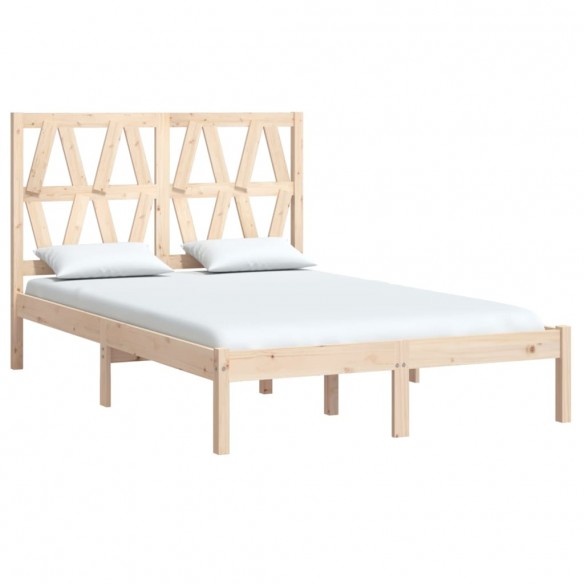 Cadre de lit bois de pin massif 120x190 cm petit double